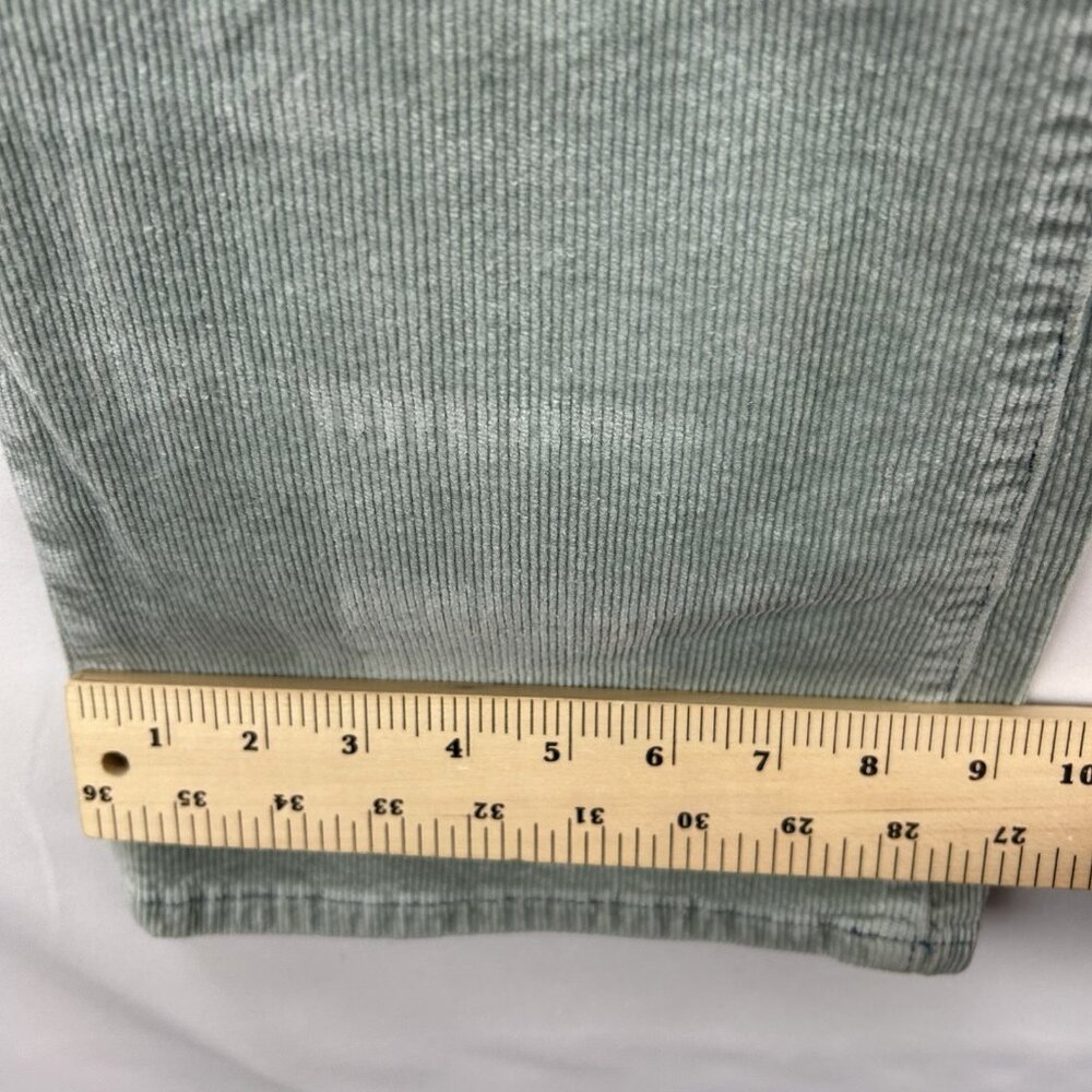 Anthropologie Pilcro 30 The Icon Mid-Rise Corduroy Chop Pocket Flare Jeans Green - Picture 7 of 16